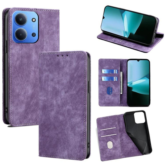 Funda de cuero magnética para teléfono con cepillo antirrobo RFID, For Redmi A7 Pro 171mm / Poco C85x 5G, For Redmi Turbo 5 Max 5G / Poco X8 Pro Max 5G, For Redmi Turbo 5 5G / Poco X8 Pro 5G, For Redmi K90 Pro Max 5G / Poco F8 Ultra                    ...