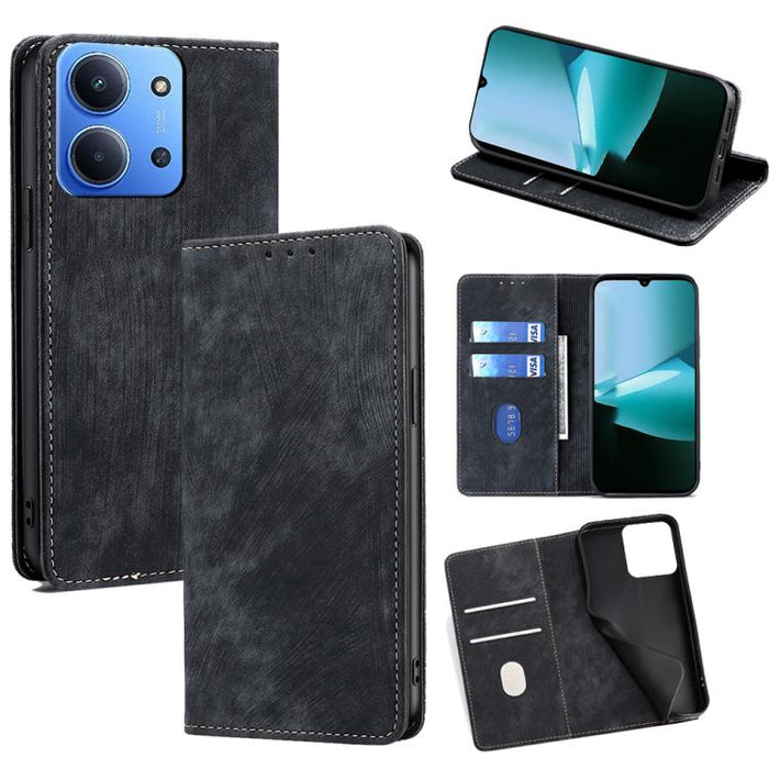 Funda de cuero magnética para teléfono con cepillo antirrobo RFID, For Redmi A7 Pro 171mm / Poco C85x 5G, For Redmi Turbo 5 Max 5G / Poco X8 Pro Max 5G, For Redmi Turbo 5 5G / Poco X8 Pro 5G, For Redmi K90 Pro Max 5G / Poco F8 Ultra                    ...