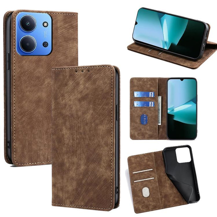 Funda de cuero magnética para teléfono con cepillo antirrobo RFID, For Redmi A7 Pro 171mm / Poco C85x 5G, For Redmi Turbo 5 Max 5G / Poco X8 Pro Max 5G, For Redmi Turbo 5 5G / Poco X8 Pro 5G, For Redmi K90 Pro Max 5G / Poco F8 Ultra                    ...