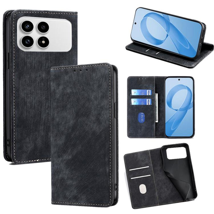 Funda de cuero magnética para teléfono con cepillo antirrobo RFID, For Redmi A7 Pro 171mm / Poco C85x 5G, For Redmi Turbo 5 Max 5G / Poco X8 Pro Max 5G, For Redmi Turbo 5 5G / Poco X8 Pro 5G, For Redmi K90 Pro Max 5G / Poco F8 Ultra                    ...