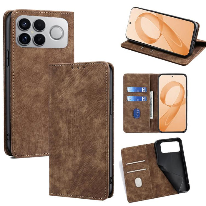 Funda de cuero magnética para teléfono con cepillo antirrobo RFID, For Redmi A7 Pro 171mm / Poco C85x 5G, For Redmi Turbo 5 Max 5G / Poco X8 Pro Max 5G, For Redmi Turbo 5 5G / Poco X8 Pro 5G, For Redmi K90 Pro Max 5G / Poco F8 Ultra                    ...