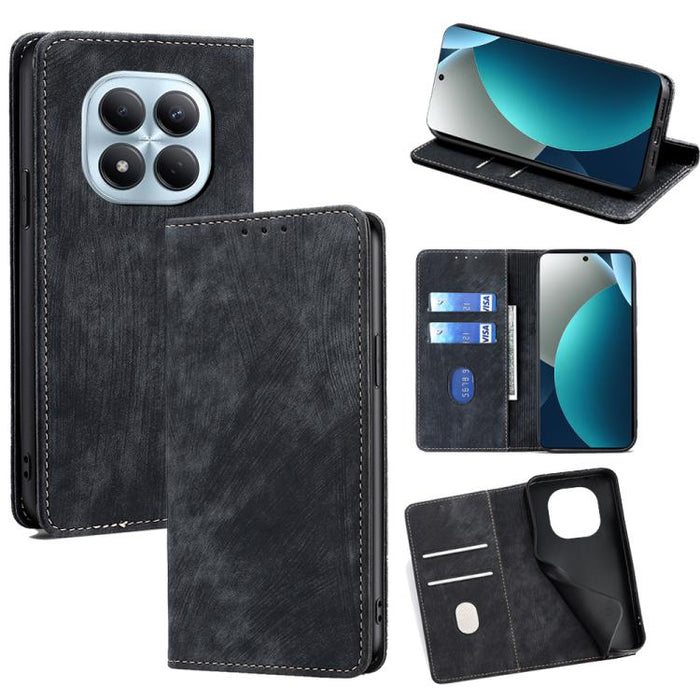 Funda de cuero magnética para teléfono con cepillo antirrobo RFID, For Redmi A7 Pro 171mm / Poco C85x 5G, For Redmi Turbo 5 Max 5G / Poco X8 Pro Max 5G, For Redmi Turbo 5 5G / Poco X8 Pro 5G, For Redmi K90 Pro Max 5G / Poco F8 Ultra                    ...