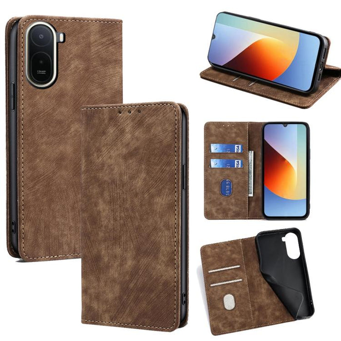 Funda de cuero magnética para teléfono con cepillo antirrobo RFID, For Redmi A7 Pro 171mm / Poco C85x 5G, For Redmi Turbo 5 Max 5G / Poco X8 Pro Max 5G, For Redmi Turbo 5 5G / Poco X8 Pro 5G, For Redmi K90 Pro Max 5G / Poco F8 Ultra                    ...