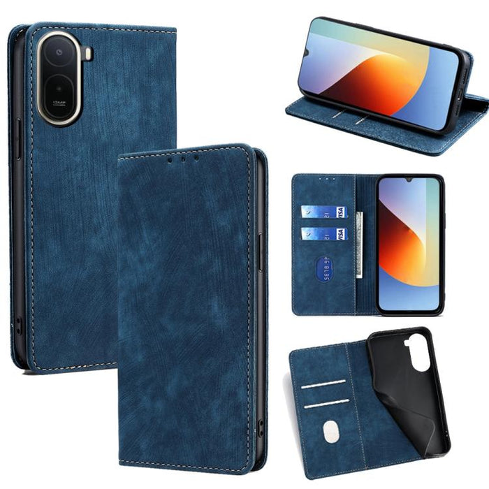 Funda de cuero magnética para teléfono con cepillo antirrobo RFID, For Redmi A7 Pro 171mm / Poco C85x 5G, For Redmi Turbo 5 Max 5G / Poco X8 Pro Max 5G, For Redmi Turbo 5 5G / Poco X8 Pro 5G, For Redmi K90 Pro Max 5G / Poco F8 Ultra                    ...