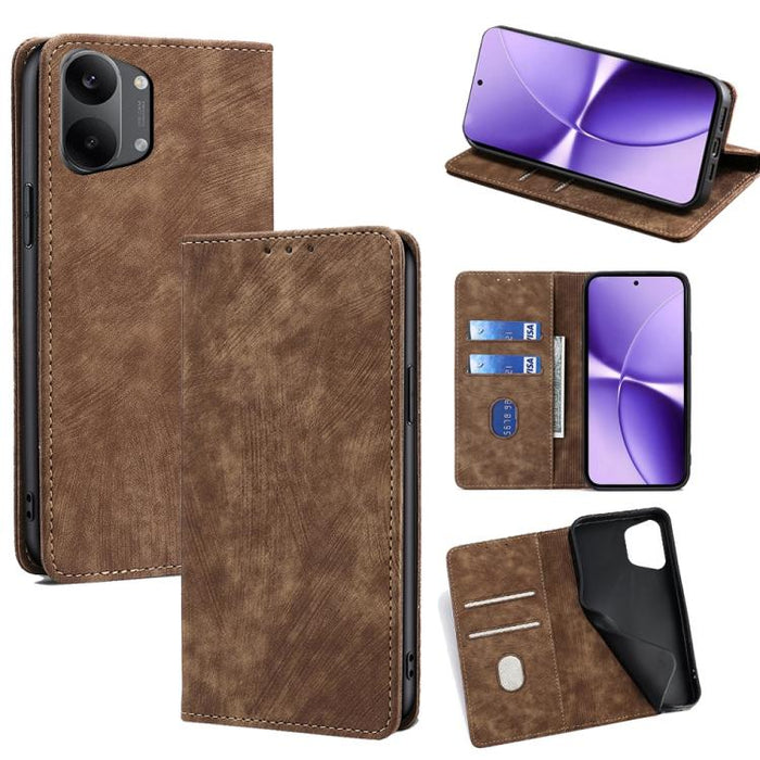 Funda de cuero magnética para teléfono con cepillo antirrobo RFID, For Redmi A7 Pro 171mm / Poco C85x 5G, For Redmi Turbo 5 Max 5G / Poco X8 Pro Max 5G, For Redmi Turbo 5 5G / Poco X8 Pro 5G, For Redmi K90 Pro Max 5G / Poco F8 Ultra                    ...