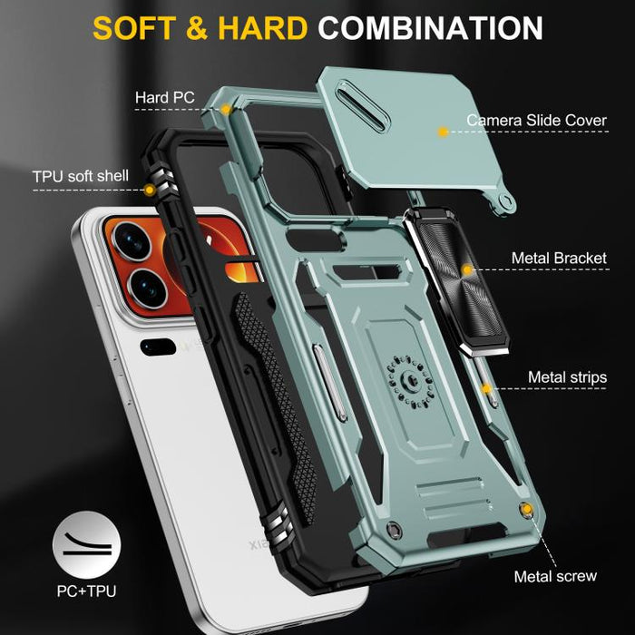 Funda para teléfono híbrida de TPU con protección para cámara y PC, For Xiaomi 17 Pro Max, For Xiaomi 17 Pro, For Xiaomi 17, For Xiaomi 15T Pro, For Xiaomi 15T, For Xiaomi 14T Pro, For Xiaomi 14T