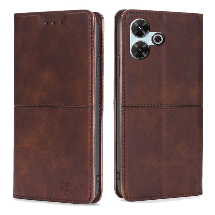 Funda de cuero magnética para teléfono con textura de vaca, For Redmi A7 Pro 171mm / Poco C85x 5G, For Redmi Turbo 5 Max 5G / Poco X8 Pro Max 5G, For Redmi Turbo 5 5G / Poco X8 Pro 5G, For Redmi K90 Pro Max 5G / Poco F8 Ultra                           ...