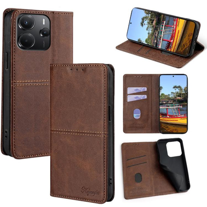 Funda de cuero magnética para teléfono con textura de vaca, For Redmi A7 Pro 171mm / Poco C85x 5G, For Redmi Turbo 5 Max 5G / Poco X8 Pro Max 5G, For Redmi Turbo 5 5G / Poco X8 Pro 5G, For Redmi K90 Pro Max 5G / Poco F8 Ultra                           ...