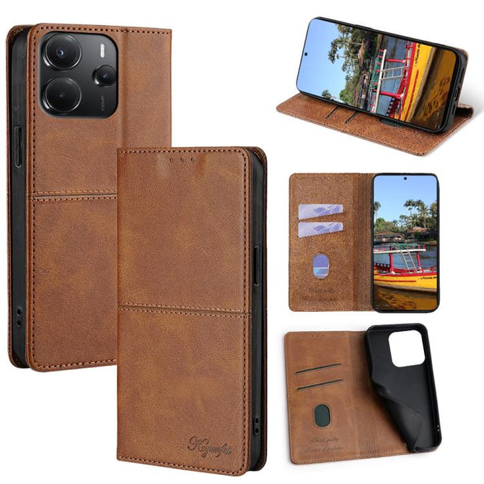 Funda de cuero magnética para teléfono con textura de vaca, For Redmi A7 Pro 171mm / Poco C85x 5G, For Redmi Turbo 5 Max 5G / Poco X8 Pro Max 5G, For Redmi Turbo 5 5G / Poco X8 Pro 5G, For Redmi K90 Pro Max 5G / Poco F8 Ultra                           ...