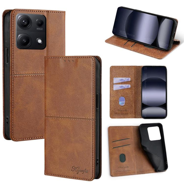 Funda de cuero magnética para teléfono con textura de vaca, For Redmi A7 Pro 171mm / Poco C85x 5G, For Redmi Turbo 5 Max 5G / Poco X8 Pro Max 5G, For Redmi Turbo 5 5G / Poco X8 Pro 5G, For Redmi K90 Pro Max 5G / Poco F8 Ultra                           ...