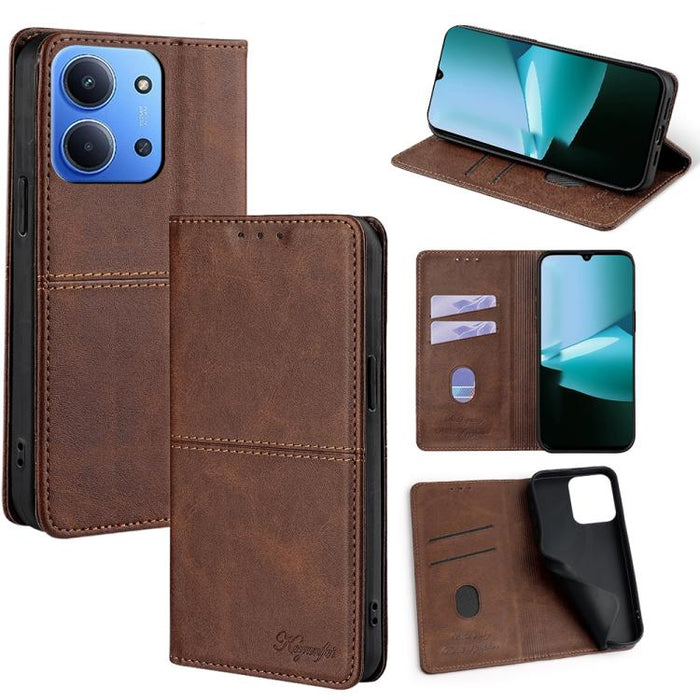 Funda de cuero magnética para teléfono con textura de vaca, For Redmi A7 Pro 171mm / Poco C85x 5G, For Redmi Turbo 5 Max 5G / Poco X8 Pro Max 5G, For Redmi Turbo 5 5G / Poco X8 Pro 5G, For Redmi K90 Pro Max 5G / Poco F8 Ultra                           ...