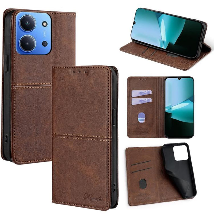 Funda de cuero magnética para teléfono con textura de vaca, For Redmi A7 Pro 171mm / Poco C85x 5G, For Redmi Turbo 5 Max 5G / Poco X8 Pro Max 5G, For Redmi Turbo 5 5G / Poco X8 Pro 5G, For Redmi K90 Pro Max 5G / Poco F8 Ultra                           ...