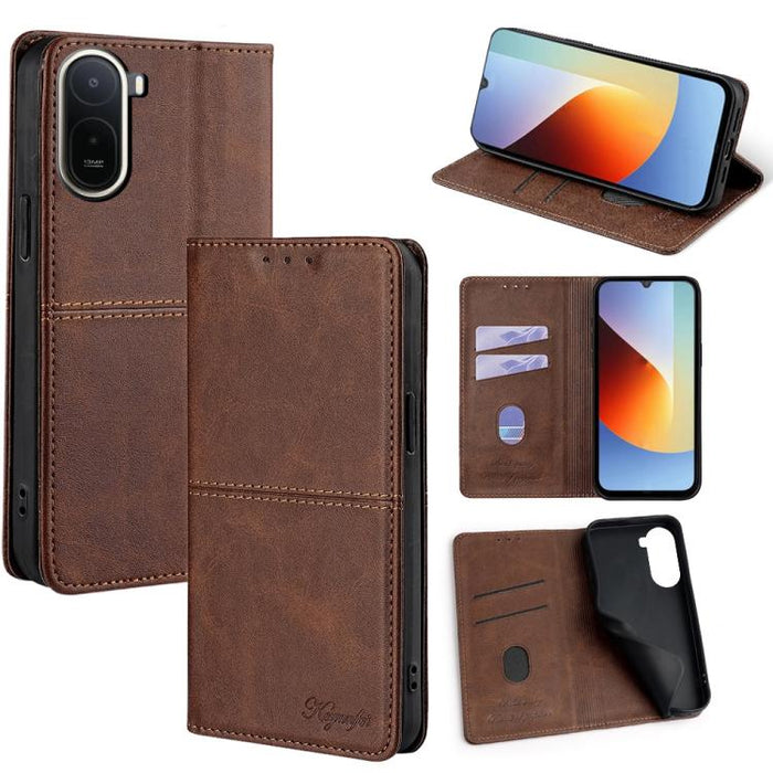 Funda de cuero magnética para teléfono con textura de vaca, For Redmi A7 Pro 171mm / Poco C85x 5G, For Redmi Turbo 5 Max 5G / Poco X8 Pro Max 5G, For Redmi Turbo 5 5G / Poco X8 Pro 5G, For Redmi K90 Pro Max 5G / Poco F8 Ultra                           ...
