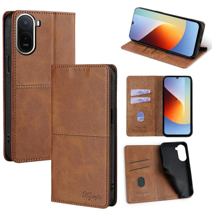 Funda de cuero magnética para teléfono con textura de vaca, For Redmi A7 Pro 171mm / Poco C85x 5G, For Redmi Turbo 5 Max 5G / Poco X8 Pro Max 5G, For Redmi Turbo 5 5G / Poco X8 Pro 5G, For Redmi K90 Pro Max 5G / Poco F8 Ultra                           ...