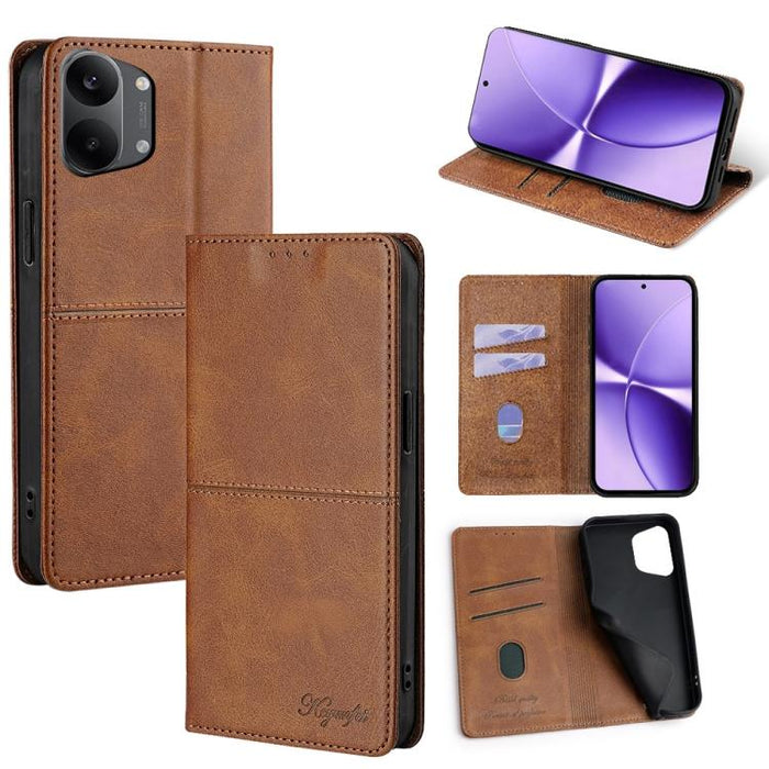 Funda de cuero magnética para teléfono con textura de vaca, For Redmi A7 Pro 171mm / Poco C85x 5G, For Redmi Turbo 5 Max 5G / Poco X8 Pro Max 5G, For Redmi Turbo 5 5G / Poco X8 Pro 5G, For Redmi K90 Pro Max 5G / Poco F8 Ultra                           ...