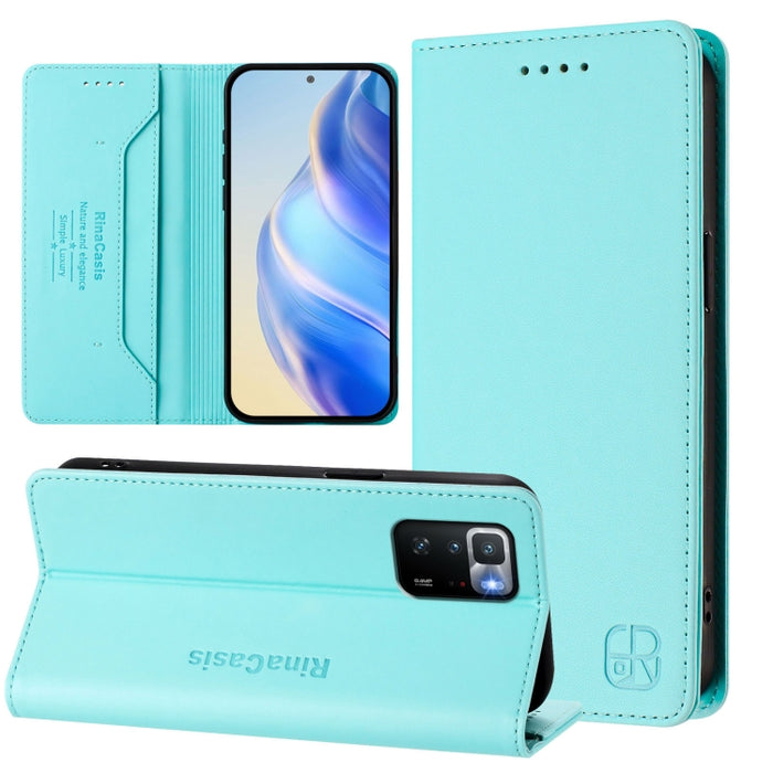 Estuche para teléfono de cuero con doble pliegue y succión magnética y RFID RC01, For Xiaomi 11T / 11T Pro, For Xiaomi Poco X3 GT, For Xiaomi Poco X3 / X3 NFC / X3 Pro, For Xiaomi Mi 11 Ultra, For Xiaomi Mi 11 Pro, For Xiaomi Mi 11                     ...