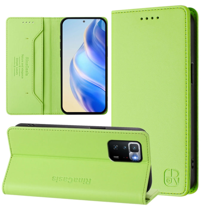 Estuche para teléfono de cuero con doble pliegue y succión magnética y RFID RC01, For Xiaomi 11T / 11T Pro, For Xiaomi Poco X3 GT, For Xiaomi Poco X3 / X3 NFC / X3 Pro, For Xiaomi Mi 11 Ultra, For Xiaomi Mi 11 Pro, For Xiaomi Mi 11                     ...
