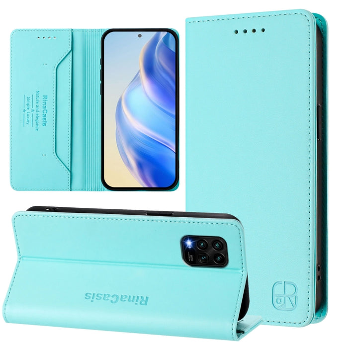 Estuche para teléfono de cuero con doble pliegue y succión magnética y RFID RC01, For Xiaomi 11T / 11T Pro, For Xiaomi Poco X3 GT, For Xiaomi Poco X3 / X3 NFC / X3 Pro, For Xiaomi Mi 11 Ultra, For Xiaomi Mi 11 Pro, For Xiaomi Mi 11                     ...