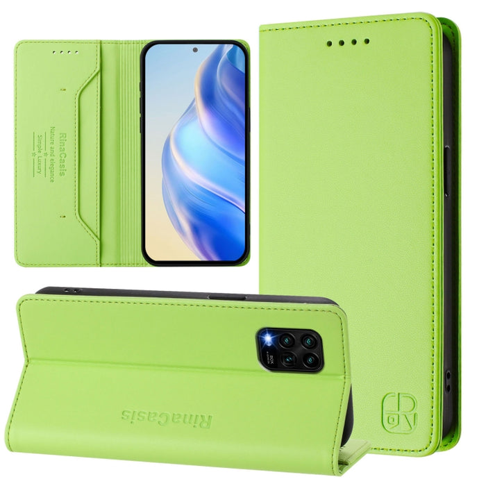 Estuche para teléfono de cuero con doble pliegue y succión magnética y RFID RC01, For Xiaomi 11T / 11T Pro, For Xiaomi Poco X3 GT, For Xiaomi Poco X3 / X3 NFC / X3 Pro, For Xiaomi Mi 11 Ultra, For Xiaomi Mi 11 Pro, For Xiaomi Mi 11                     ...