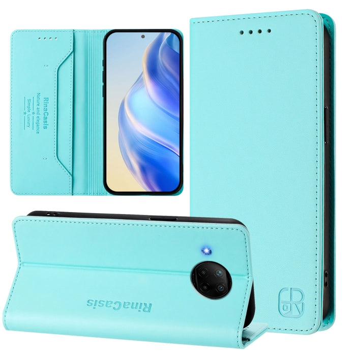 Estuche para teléfono de cuero con doble pliegue y succión magnética y RFID RC01, For Xiaomi 11T / 11T Pro, For Xiaomi Poco X3 GT, For Xiaomi Poco X3 / X3 NFC / X3 Pro, For Xiaomi Mi 11 Ultra, For Xiaomi Mi 11 Pro, For Xiaomi Mi 11                     ...