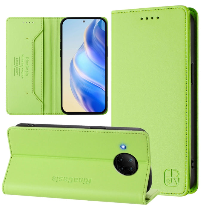 Estuche para teléfono de cuero con doble pliegue y succión magnética y RFID RC01, For Xiaomi 11T / 11T Pro, For Xiaomi Poco X3 GT, For Xiaomi Poco X3 / X3 NFC / X3 Pro, For Xiaomi Mi 11 Ultra, For Xiaomi Mi 11 Pro, For Xiaomi Mi 11                     ...
