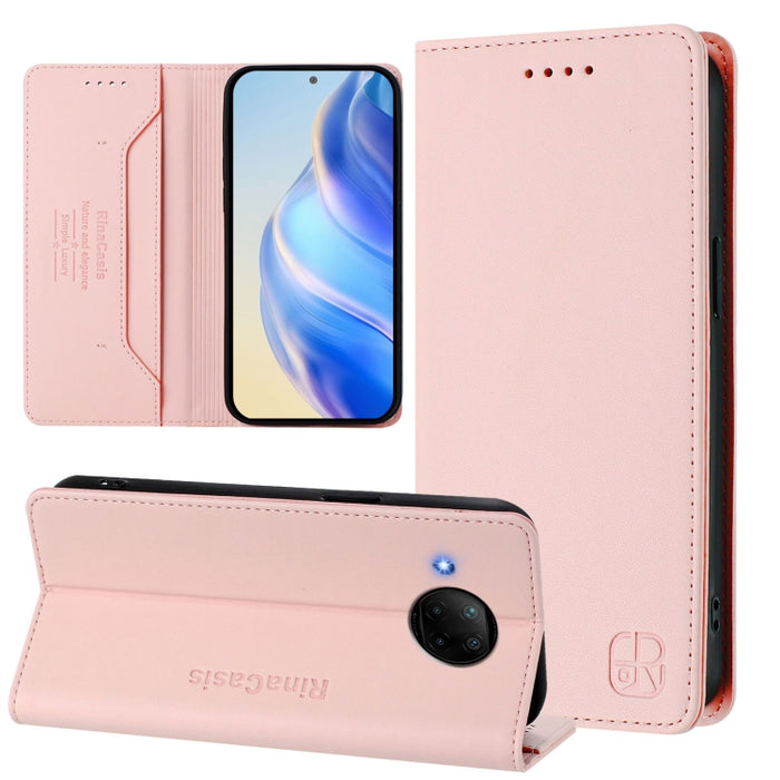 Estuche para teléfono de cuero con doble pliegue y succión magnética y RFID RC01, For Xiaomi 11T / 11T Pro, For Xiaomi Poco X3 GT, For Xiaomi Poco X3 / X3 NFC / X3 Pro, For Xiaomi Mi 11 Ultra, For Xiaomi Mi 11 Pro, For Xiaomi Mi 11                     ...