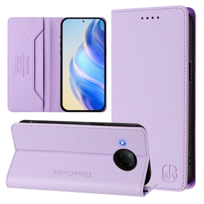 Estuche para teléfono de cuero con doble pliegue y succión magnética y RFID RC01, For Xiaomi 11T / 11T Pro, For Xiaomi Poco X3 GT, For Xiaomi Poco X3 / X3 NFC / X3 Pro, For Xiaomi Mi 11 Ultra, For Xiaomi Mi 11 Pro, For Xiaomi Mi 11                     ...