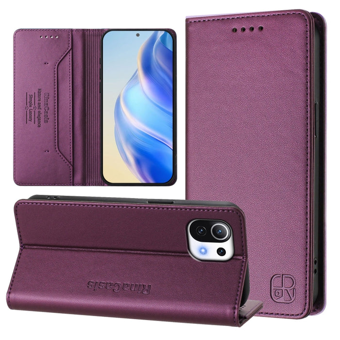 Estuche para teléfono de cuero con doble pliegue y succión magnética y RFID RC01, For Xiaomi 13 Lite 5G / Civi 2, For Xiaomi 13 Pro 5G, For Xiaomi 13 5G, For Xiaomi 12S Ultra, For Xiaomi 12 Pro / 12S Pro, For Xiaomi 12 5G / 12X 5G / 12S 5G             ...