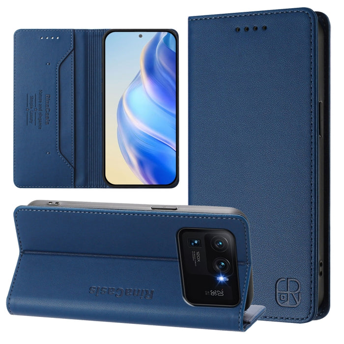 Estuche para teléfono de cuero con doble pliegue y succión magnética y RFID RC01, For Xiaomi 11T / 11T Pro, For Xiaomi Poco X3 GT, For Xiaomi Poco X3 / X3 NFC / X3 Pro, For Xiaomi Mi 11 Ultra, For Xiaomi Mi 11 Pro, For Xiaomi Mi 11                     ...