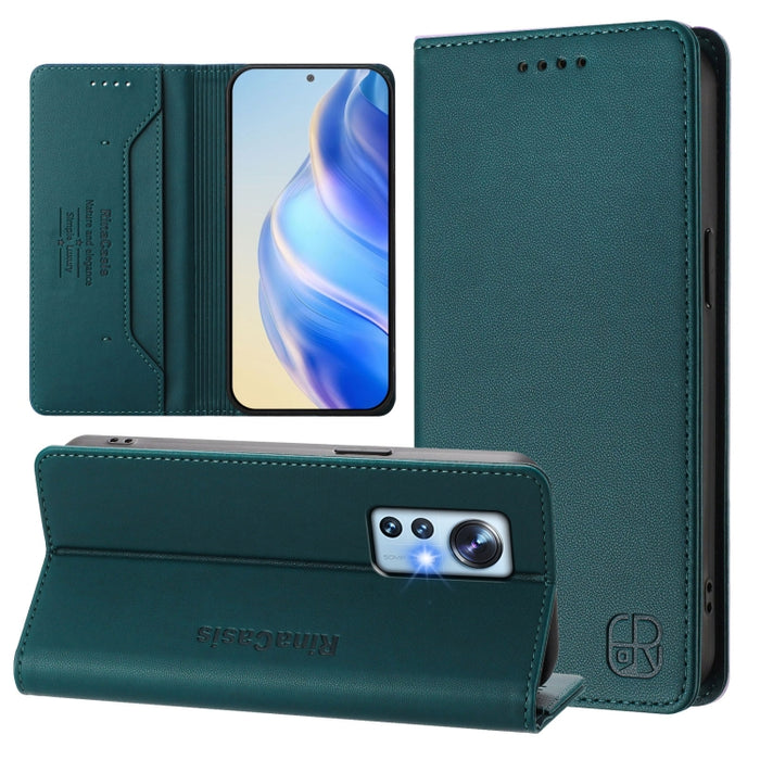 Estuche para teléfono de cuero con doble pliegue y succión magnética y RFID RC01, For Xiaomi 13 Lite 5G / Civi 2, For Xiaomi 13 Pro 5G, For Xiaomi 13 5G, For Xiaomi 12S Ultra, For Xiaomi 12 Pro / 12S Pro, For Xiaomi 12 5G / 12X 5G / 12S 5G             ...