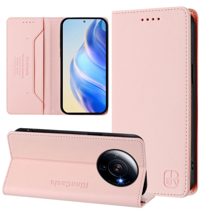 Estuche para teléfono de cuero con doble pliegue y succión magnética y RFID RC01, For Xiaomi 13 Lite 5G / Civi 2, For Xiaomi 13 Pro 5G, For Xiaomi 13 5G, For Xiaomi 12S Ultra, For Xiaomi 12 Pro / 12S Pro, For Xiaomi 12 5G / 12X 5G / 12S 5G             ...