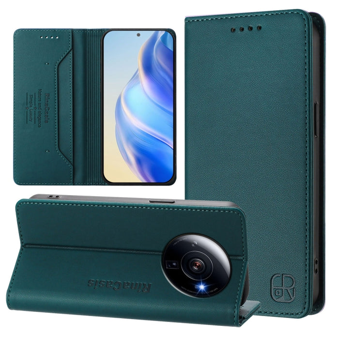 Estuche para teléfono de cuero con doble pliegue y succión magnética y RFID RC01, For Xiaomi 13 Lite 5G / Civi 2, For Xiaomi 13 Pro 5G, For Xiaomi 13 5G, For Xiaomi 12S Ultra, For Xiaomi 12 Pro / 12S Pro, For Xiaomi 12 5G / 12X 5G / 12S 5G             ...