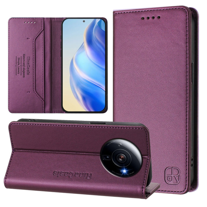 Estuche para teléfono de cuero con doble pliegue y succión magnética y RFID RC01, For Xiaomi 13 Lite 5G / Civi 2, For Xiaomi 13 Pro 5G, For Xiaomi 13 5G, For Xiaomi 12S Ultra, For Xiaomi 12 Pro / 12S Pro, For Xiaomi 12 5G / 12X 5G / 12S 5G             ...