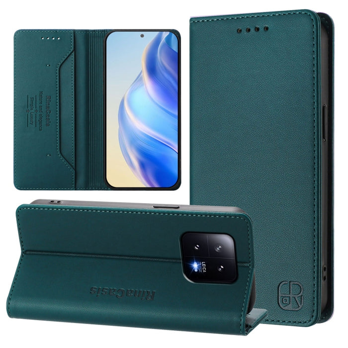 Estuche para teléfono de cuero con doble pliegue y succión magnética y RFID RC01, For Xiaomi 13 Lite 5G / Civi 2, For Xiaomi 13 Pro 5G, For Xiaomi 13 5G, For Xiaomi 12S Ultra, For Xiaomi 12 Pro / 12S Pro, For Xiaomi 12 5G / 12X 5G / 12S 5G             ...