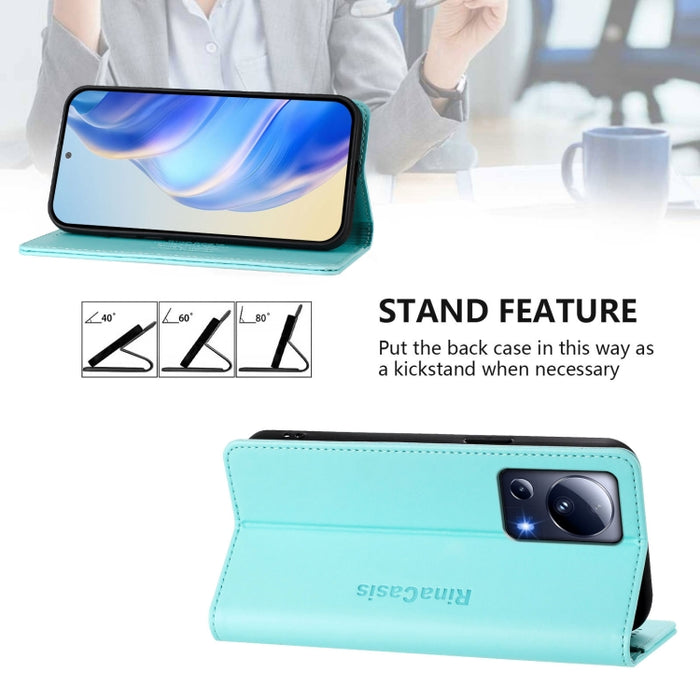 Estuche para teléfono de cuero con doble pliegue y succión magnética y RFID RC01, For Xiaomi 13 Lite 5G / Civi 2, For Xiaomi 13 Pro 5G, For Xiaomi 13 5G, For Xiaomi 12S Ultra, For Xiaomi 12 Pro / 12S Pro, For Xiaomi 12 5G / 12X 5G / 12S 5G             ...