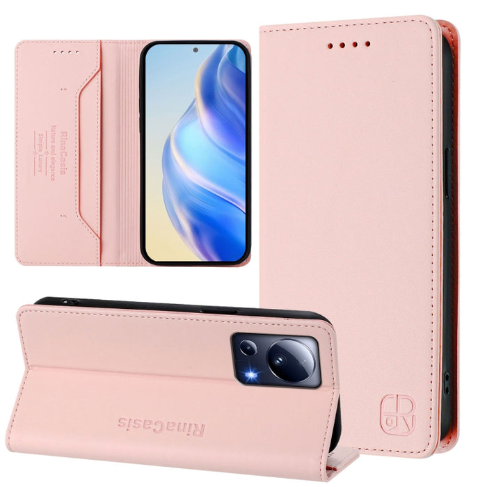 Estuche para teléfono de cuero con doble pliegue y succión magnética y RFID RC01, For Xiaomi 13 Lite 5G / Civi 2, For Xiaomi 13 Pro 5G, For Xiaomi 13 5G, For Xiaomi 12S Ultra, For Xiaomi 12 Pro / 12S Pro, For Xiaomi 12 5G / 12X 5G / 12S 5G             ...