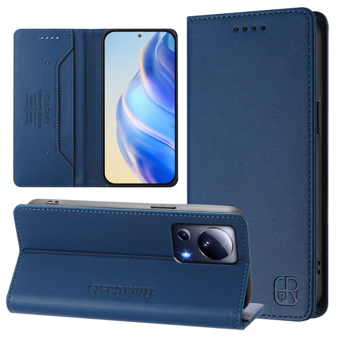 Estuche para teléfono de cuero con doble pliegue y succión magnética y RFID RC01, For Xiaomi 13 Lite 5G / Civi 2, For Xiaomi 13 Pro 5G, For Xiaomi 13 5G, For Xiaomi 12S Ultra, For Xiaomi 12 Pro / 12S Pro, For Xiaomi 12 5G / 12X 5G / 12S 5G             ...