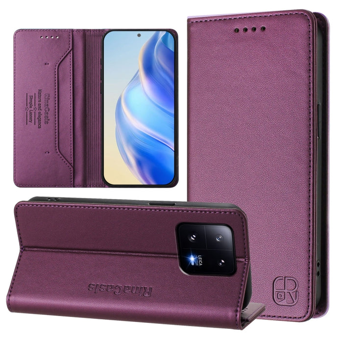 Estuche para teléfono de cuero con doble pliegue y succión magnética y RFID RC01, For Xiaomi 13 Lite 5G / Civi 2, For Xiaomi 13 Pro 5G, For Xiaomi 13 5G, For Xiaomi 12S Ultra, For Xiaomi 12 Pro / 12S Pro, For Xiaomi 12 5G / 12X 5G / 12S 5G             ...
