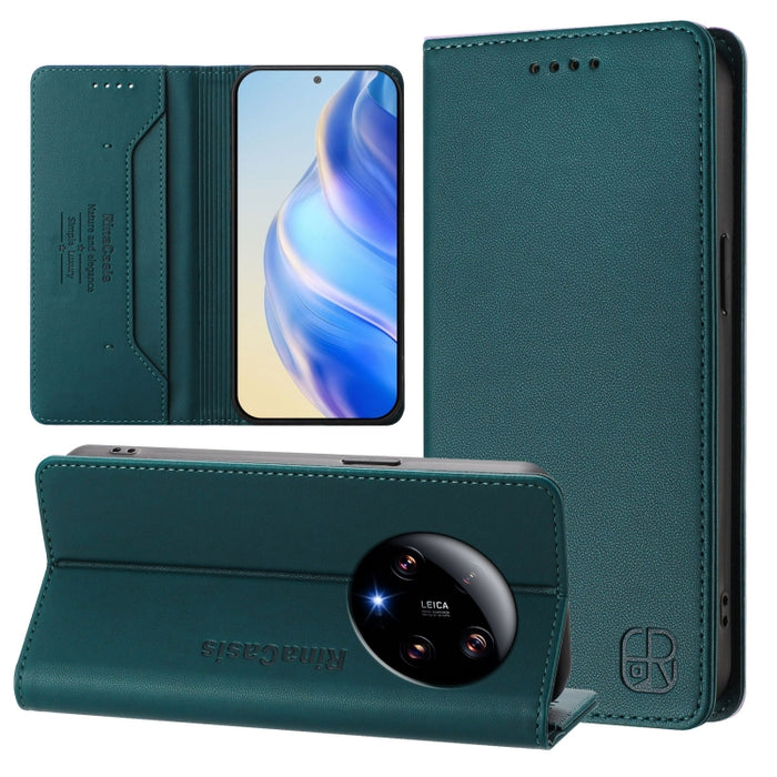 Estuche para teléfono de cuero con doble pliegue y succión magnética y RFID RC01, For Xiaomi 14T Pro, For Xiaomi 14T, For Xiaomi Poco F6 5G, For Xiaomi Poco F6 Pro 5G, For Xiaomi Poco X6 Neo 5G, For Xiaomi Poco X6 Pro / Redmi K70E                      ...