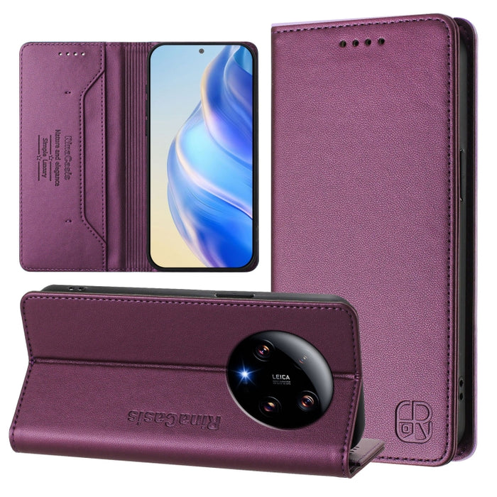 Estuche para teléfono de cuero con doble pliegue y succión magnética y RFID RC01, For Xiaomi 13 Lite 5G / Civi 2, For Xiaomi 13 Pro 5G, For Xiaomi 13 5G, For Xiaomi 12S Ultra, For Xiaomi 12 Pro / 12S Pro, For Xiaomi 12 5G / 12X 5G / 12S 5G             ...