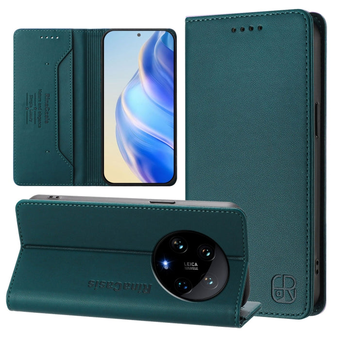 Estuche para teléfono de cuero con doble pliegue y succión magnética y RFID RC01, For Xiaomi 14T Pro, For Xiaomi 14T, For Xiaomi Poco F6 5G, For Xiaomi Poco F6 Pro 5G, For Xiaomi Poco X6 Neo 5G, For Xiaomi Poco X6 Pro / Redmi K70E                      ...