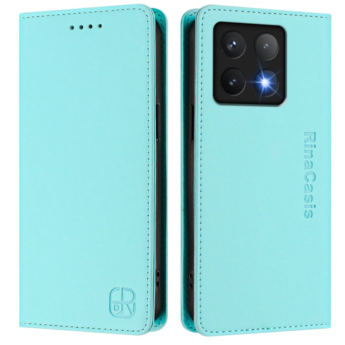 Estuche para teléfono de cuero con doble pliegue y succión magnética y RFID RC01, For Xiaomi 14T Pro, For Xiaomi 14T, For Xiaomi Poco F6 5G, For Xiaomi Poco F6 Pro 5G, For Xiaomi Poco X6 Neo 5G, For Xiaomi Poco X6 Pro / Redmi K70E                      ...
