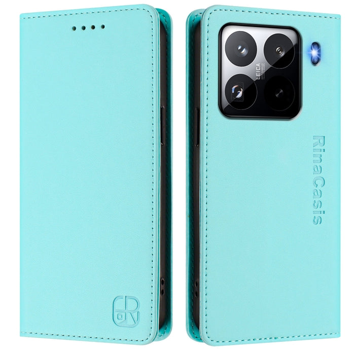 Estuche para teléfono de cuero con doble pliegue y succión magnética y RFID RC01, For Xiaomi 14T Pro, For Xiaomi 14T, For Xiaomi Poco F6 5G, For Xiaomi Poco F6 Pro 5G, For Xiaomi Poco X6 Neo 5G, For Xiaomi Poco X6 Pro / Redmi K70E                      ...