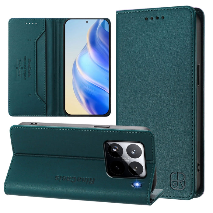 Estuche para teléfono de cuero con doble pliegue y succión magnética y RFID RC01, For Xiaomi 14T Pro, For Xiaomi 14T, For Xiaomi Poco F6 5G, For Xiaomi Poco F6 Pro 5G, For Xiaomi Poco X6 Neo 5G, For Xiaomi Poco X6 Pro / Redmi K70E                      ...