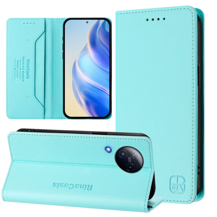Estuche para teléfono de cuero con doble pliegue y succión magnética y RFID RC01, For Xiaomi 13 Lite 5G / Civi 2, For Xiaomi 13 Pro 5G, For Xiaomi 13 5G, For Xiaomi 12S Ultra, For Xiaomi 12 Pro / 12S Pro, For Xiaomi 12 5G / 12X 5G / 12S 5G             ...