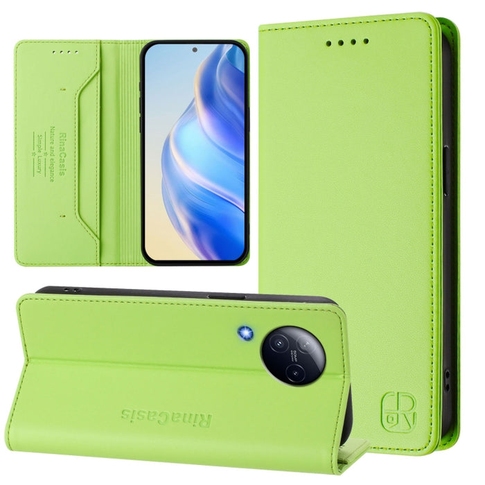 Estuche para teléfono de cuero con doble pliegue y succión magnética y RFID RC01, For Xiaomi 13 Lite 5G / Civi 2, For Xiaomi 13 Pro 5G, For Xiaomi 13 5G, For Xiaomi 12S Ultra, For Xiaomi 12 Pro / 12S Pro, For Xiaomi 12 5G / 12X 5G / 12S 5G             ...