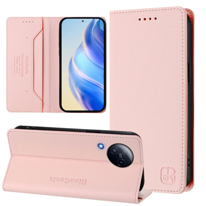 Estuche para teléfono de cuero con doble pliegue y succión magnética y RFID RC01, For Xiaomi 13 Lite 5G / Civi 2, For Xiaomi 13 Pro 5G, For Xiaomi 13 5G, For Xiaomi 12S Ultra, For Xiaomi 12 Pro / 12S Pro, For Xiaomi 12 5G / 12X 5G / 12S 5G             ...