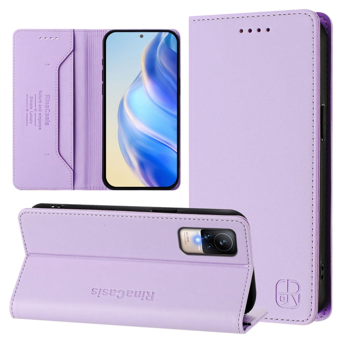 Estuche para teléfono de cuero con doble pliegue y succión magnética y RFID RC01, For Xiaomi 13 Lite 5G / Civi 2, For Xiaomi 13 Pro 5G, For Xiaomi 13 5G, For Xiaomi 12S Ultra, For Xiaomi 12 Pro / 12S Pro, For Xiaomi 12 5G / 12X 5G / 12S 5G             ...