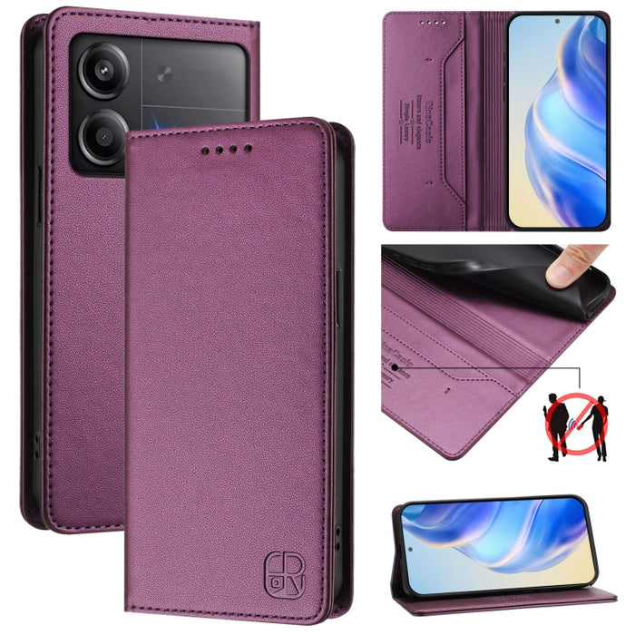 Estuche para teléfono de cuero con doble pliegue y succión magnética y RFID RC01, For Xiaomi 14T Pro, For Xiaomi 14T, For Xiaomi Poco F6 5G, For Xiaomi Poco F6 Pro 5G, For Xiaomi Poco X6 Neo 5G, For Xiaomi Poco X6 Pro / Redmi K70E                      ...