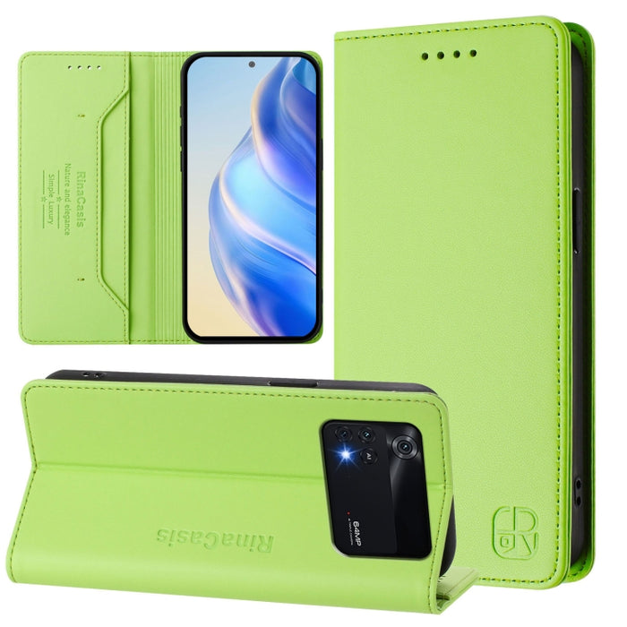 Estuche para teléfono de cuero con doble pliegue y succión magnética y RFID RC01, For Xiaomi 13 Lite 5G / Civi 2, For Xiaomi 13 Pro 5G, For Xiaomi 13 5G, For Xiaomi 12S Ultra, For Xiaomi 12 Pro / 12S Pro, For Xiaomi 12 5G / 12X 5G / 12S 5G             ...